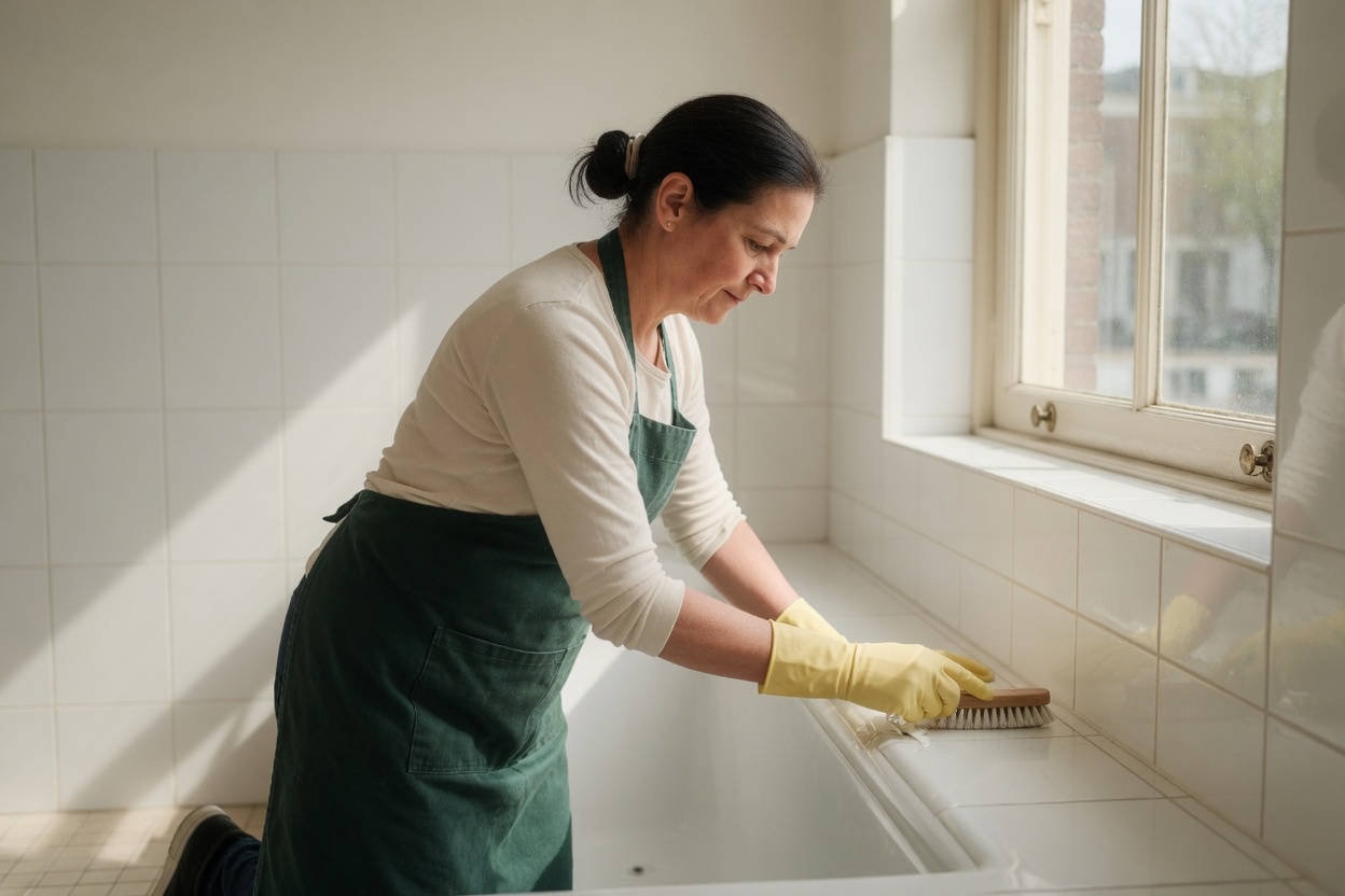 Badkamer diepreiniging en voegen / Bathroom deep clean and grout