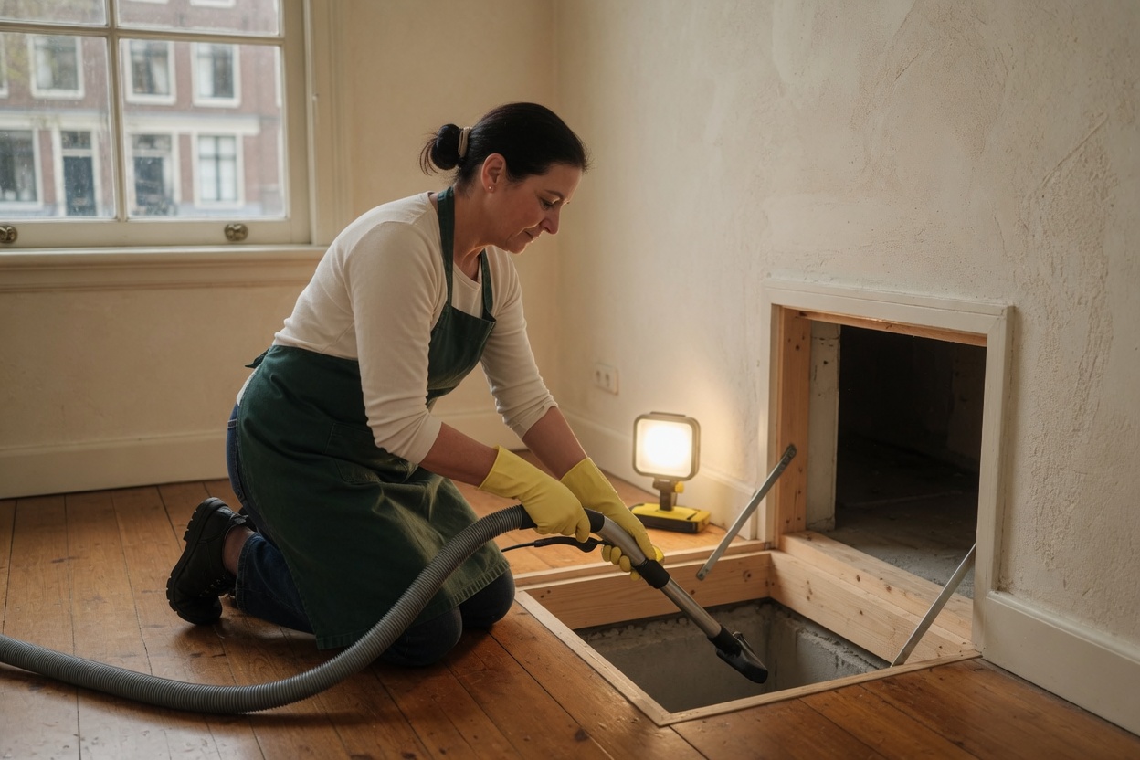 Spouwruimte reinigen / Void and crawl-space clean